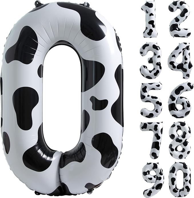 Cow Print Number 0 Balloon, Large 40 Inch Cow Number Birthday Balloons | Helium by Exquisitehighqualitypartydecorationstomeetyoureveryneed%EF%BC%81