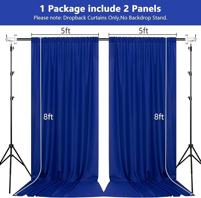 Royal Blue Backdrop Curtains for Parties Blue Curtains Photography Backdrop - Image 2