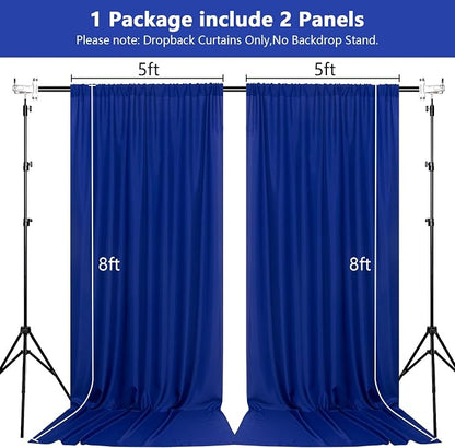 Royal Blue Backdrop Curtains for Parties Blue Curtains Photography Backdrop - Image 2