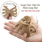 Big Claw Hair Clips for Thick Hair, 3.2" Matte Octopus Large Clips for Women and Girls, Strong Hold Jumbo Clips for All Hair Types, 6 Pack (Neutral)