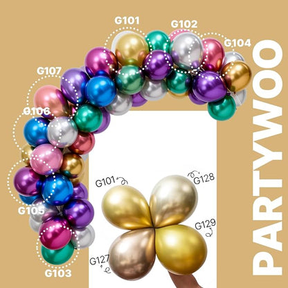 PartyWoo Multicolor Balloons 66pcs Pack Blue and Silver Balloons | Assorted - Image 3
