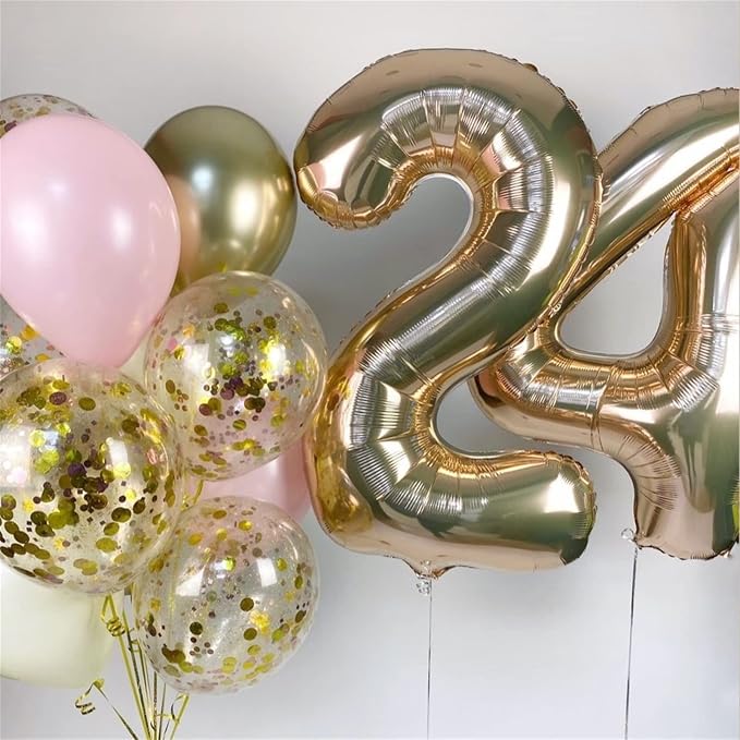 Champagne Gold 21st Birthday Balloons - Image 3