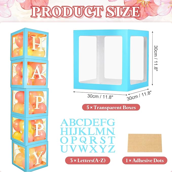 uxcell 6 Pcs Party Balloon Boxes, Transparent Balloon Boxes - Image 2