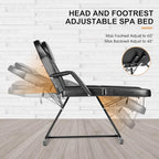 Artist hand Massage Table Adjustable Massage Bed W/Free Barber Stool Spa Bed Salon Massage Equipment Barber Chair Salon Chair (Black)