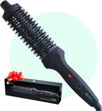 MINT Extra-Long 1.6 Inch Thermal Brush for Natural Volume & Waves | 230-430°F 2-Heater Ceramic Curling Iron Brush | Heated Round Styler