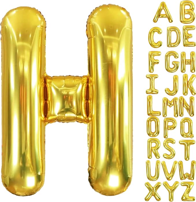 40 Inch Letter Foil Balloons Gold by Aeniaza
