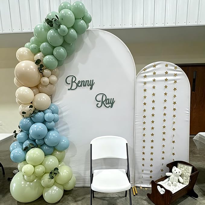 Dusty Green Blue Balloon Arch Kit - Image 2