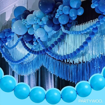 PartyWoo Light Blue Linking Balloons 100pcs 6 Inch Blue Link Balloons | - Image 3
