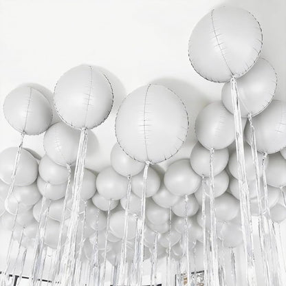 12Pcs White Round Balloons Foil, Giant White Foil Balloons - Image 6