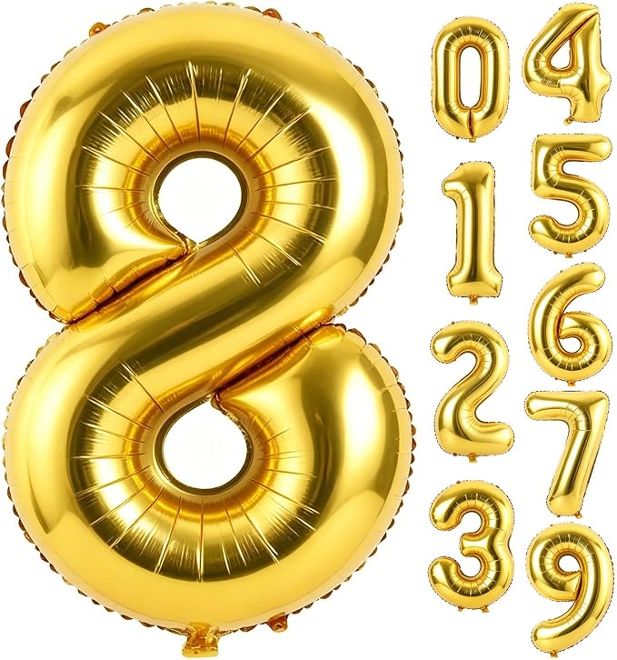 40 Inch Gold Number 8 Foil Balloon by Unknown
