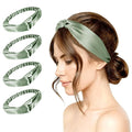 4PACK Womens Silk Headband Satin Headbands Silky Hairband Wide Head Bands Hair Wrap Fashion Hairbands Accessories