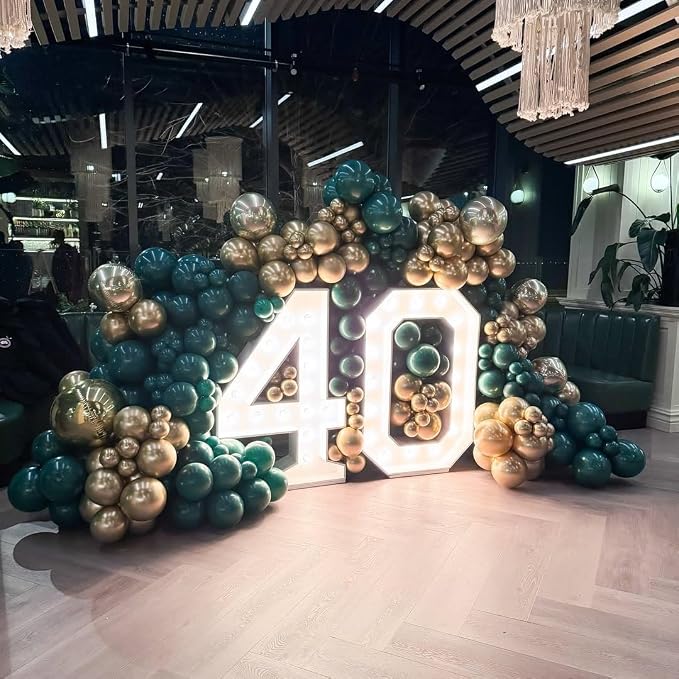Green and Gold Balloons Garland Arch Kit - Image 7
