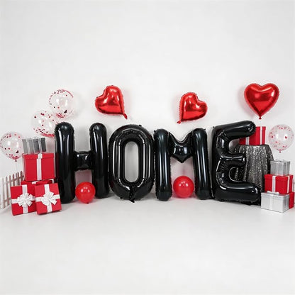 Black HOME Balloons 40 Inch, Large HOME Letter Banner - Image 3