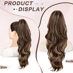 Ponytail Extension, 26 Inch Drawstring Ponytail Extension for Women Long Wavy Layered Pony Tails Hair Extensions Synthetic Clip in Ponytail Hairpiece for Women(8/24)