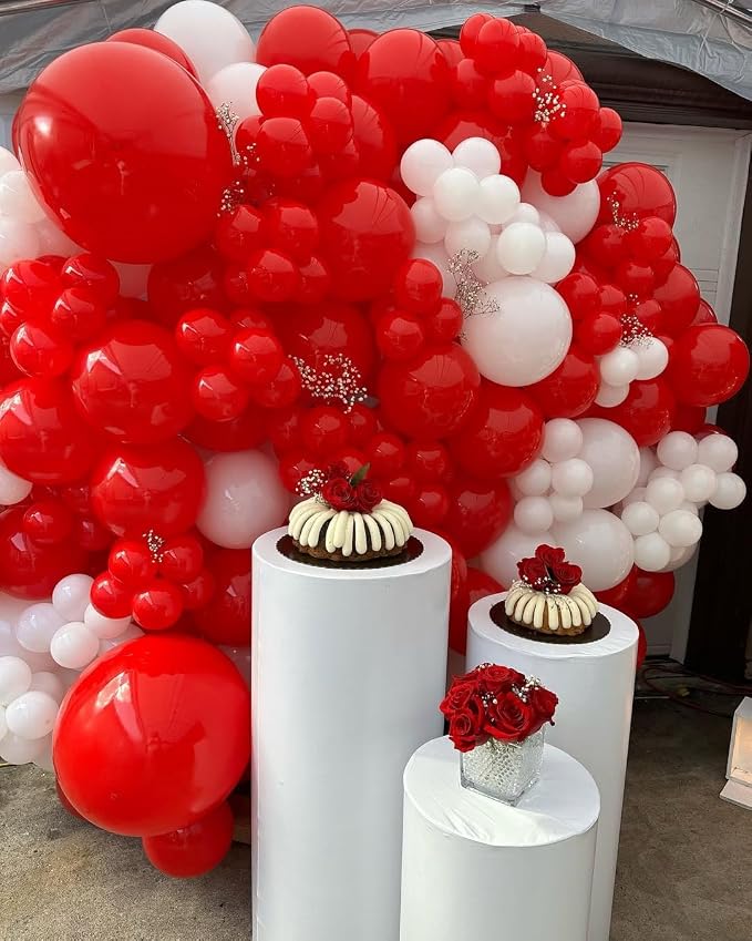 Red and White Balloons Garland Arch Kit - Image 8