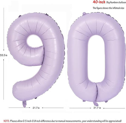 40 In Matte Purple Number Balloons Helium Foil Mylar Balloon Digital 90 | - Image 2