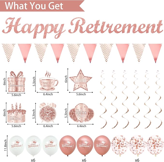 Rose Gold Retirement Decorations - Image 2