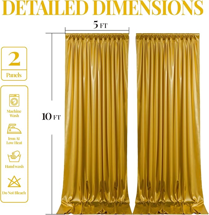 10x10ft Dark Gold Glitter Backdrop Curtain - Image 9