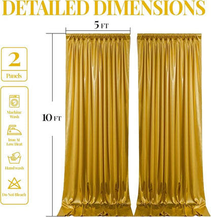 10x10ft Dark Gold Glitter Backdrop Curtain - Image 9
