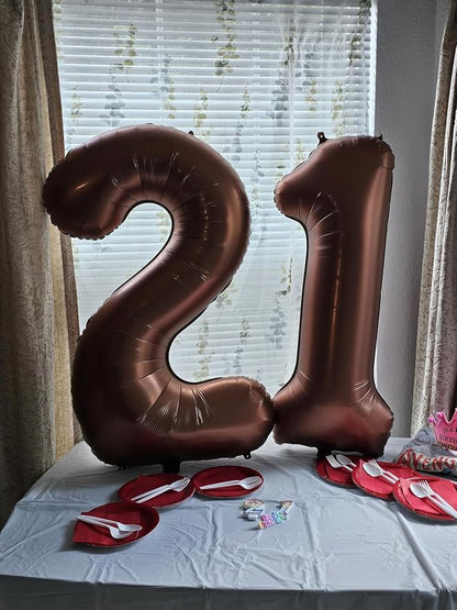Number Balloons 8 Balloon 40 inch Brown - Image 2