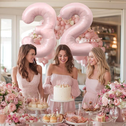 40 Inch Light Pink Number 32 Balloon 0-9 32nd Foil Big Giant | Digital - Image 3