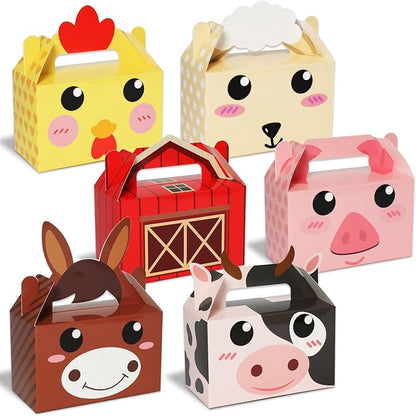 24 Pack Farm Animal Party Favor Boxes Farm Theme Birthday Goodie Boxes by Tevxj