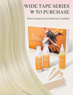 DOORES Invisi Edge Wide Tape in Hair Extensions Real Human Hair, Platinum Blonde 4PCS Injection Tape ins 20g 20 Inch, Invisible Injected 3 Inch Wide Human Extensions Straight