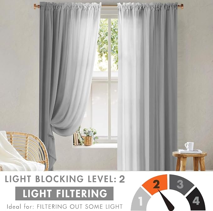 Grey and Grayish White Curtains - Image 4