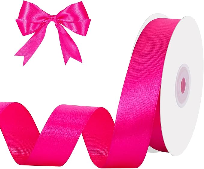 woric Hot Pink Ribbon 1 Inch 50 Yards by woric