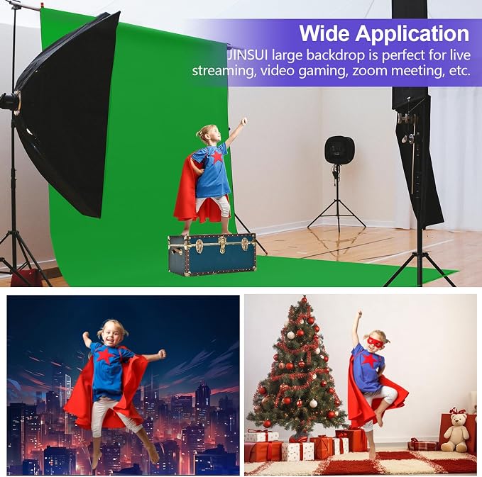 JINSUI Green Screen Backdrop, Large Background Fabric 10x20 ft | Thick - Image 7