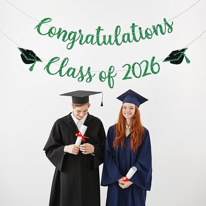 Congratulations Class of 2026 Banner, Congrats Grad Party Decor, 2026 - Image 3
