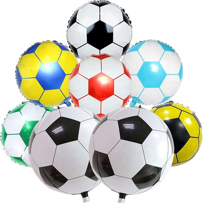 8Pcs Soccer Foil Balloons Set, 22 inch 4D Soccer Mylar Foil Balloons and 18 by Lingqiang
