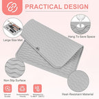 Oversize Silicone Heat Resistant Mat, Portable Travel Mat Cover with Velcro for Curling Irons, Flat Irons, Hair Straightener and Hot Hair Styling Tools(14.2" x 11")