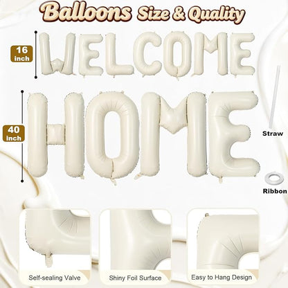 40 Inch Beige WELCOME HOME Letter Balloon - Image 2