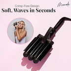 Mermade Hair PRO Hair Waver 1" - Hair Waver 3 Barrel, 3 Barrel Curling Iron 1 Inch, Ceramic Barrel Waver for Thick, Thin, Long, or Short Hair - 1", Black
