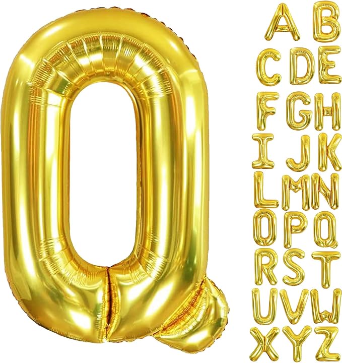 40 Inch Letter Foil Balloons Gold by Aeniaza