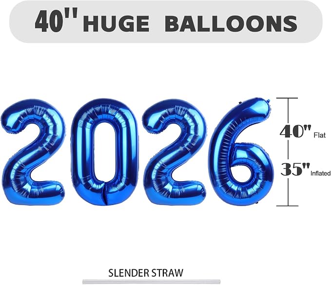 Number Balloons 2026 Balloon 40 inch Dark Blue - Image 5