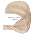 WENNALIFE Tape in Hair Extensions Human Hair, 20pcs 50g 18 inch Balayage Light Wheat Platinum Blonde Remy Hair Extensions for Women Tape Ins Straight Extensiones De Cabello Humano Skin Weft