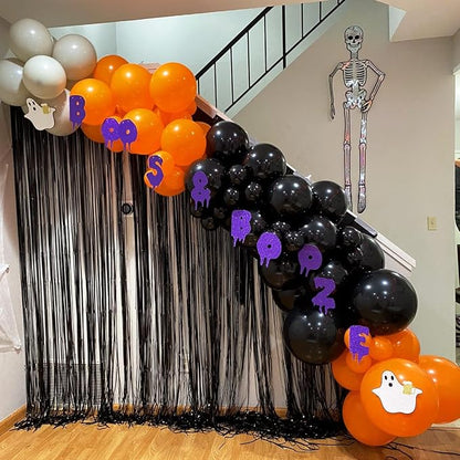 Black White Orange Balloon Arch Kit, 18 12 10 5 Inch Different Size Balloons - Image 4