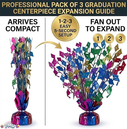 PMU 3 Pcs Multicolor Graduation Balloon Weights, Graduation Centerpieces - Image 6
