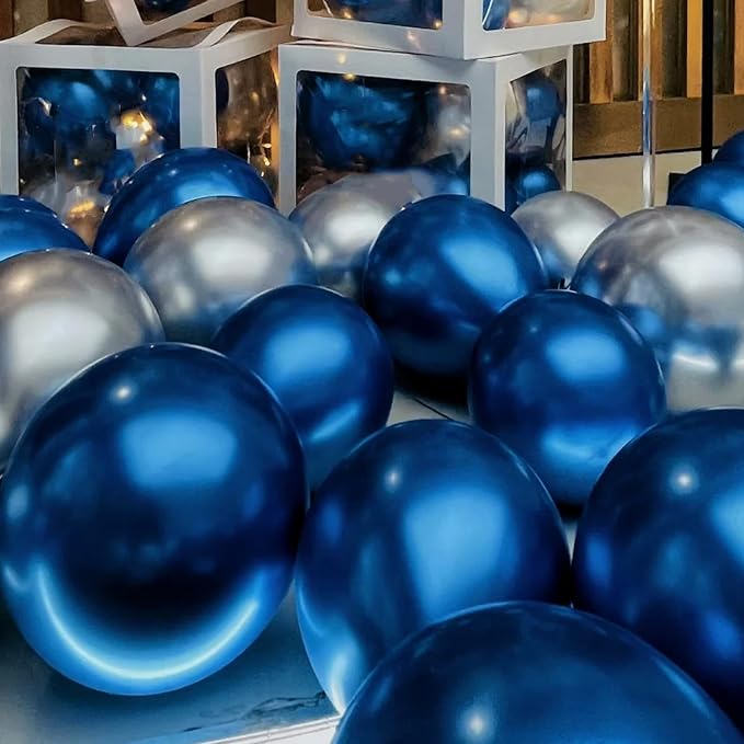Voircoloria 90pcs Metcllic Blue Balloons Garland Arch Kit, 18 12 10 5 Inch | - Image 5