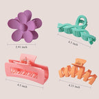 8PCS Hair Clips for Women, Flower Claw Clips for Thick Hair, Non-Slip Hair Accessories with Multi-Styles, Colorful Hair Claw Clips and Variety Pack, Ideal for Girls