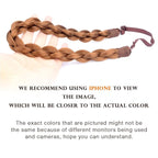 DIGUAN Chubby Narrow Synthetic Hair Braided Headband Classic Chunky Plaited Braids Elastic Stretch Hairpiece Women Girl Beauty accessory, 58g (Golden Red)