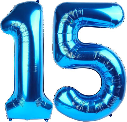 Number Balloons 15 Balloon Dark Blue by Enyeopd
