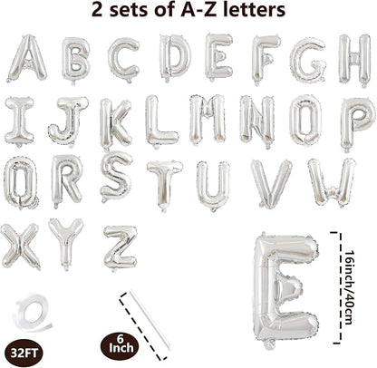 52 Pcs 2 Sets of 16 Inch “A-Z” Letter Balloons Set – Complete Alphabet Mylar - Image 2