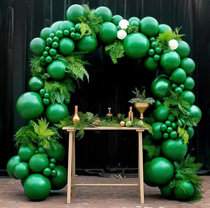 110pcs Dark Green Balloons 12 Inch Green Latex Balloon Arch Kit - Image 3