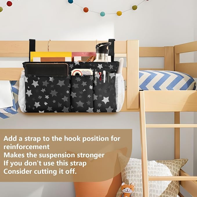 Bedside Caddy Hanging Bunk Bed Caddy Bed Organizer Hanging Pocket - Image 6