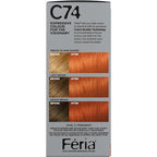 L'Oreal Paris Feria Multi-Faceted Shimmering Permanent Hair Color, C74 Copper Crave (Intense Copper), Pack of 1 Hair Dye Kit