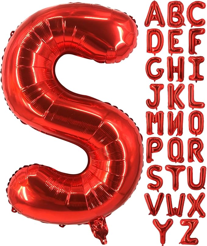 Lovoir 40 Inch Large Red Letter S Balloons Big Size Jumbo Mylar Foil Helium by Lovoir