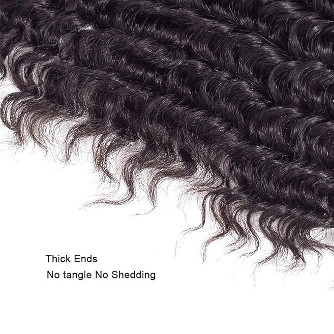 Color 1B Bundles Human Hair Natural Black Deep Wave Bundle Niegmeag Peruvian Unprocessed Virgin Remy Hair 3 Bundles 24 26 28 Inch Natural Black Loose Wave Bundle 300g